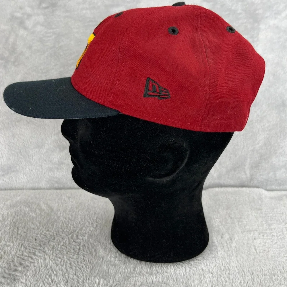 Clovis West New Era Embroidered Logo Snapback Hat Red Black Baseball Hat Fresno
